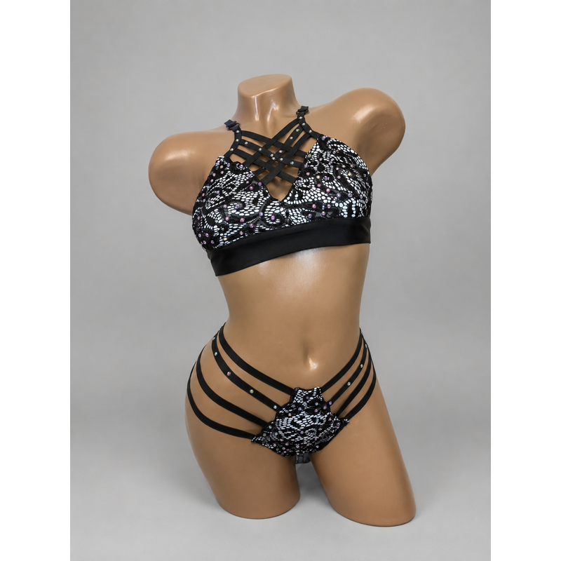 Жіночий костюм «black lace» — exotic pole / go-go / strip dance