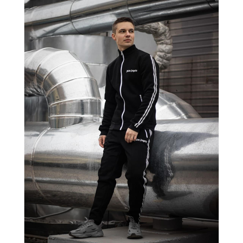 Костюм : кофта+штани тринитка Palm - Lines black