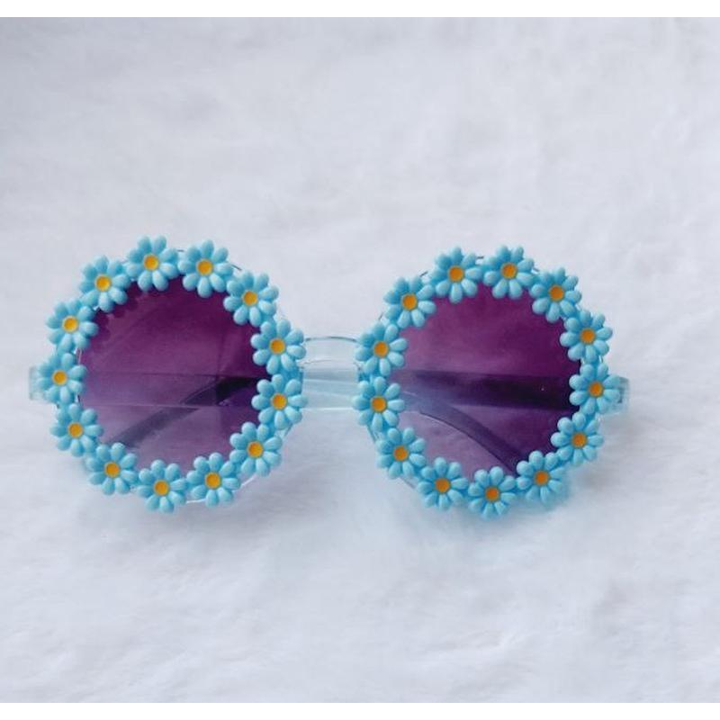 Круглі сонцезахисні окуляри з квітами для дівчинки Круглі сонцезахисні окуляри з квітами для дівчинки
