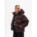 Зимовий водо-вітрозахисний пуховик оверсайз крою “хлоя“, шоколад