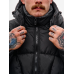 Зимовий короткий пуховик зі зйомним капюшоном “Бізон“, чорний